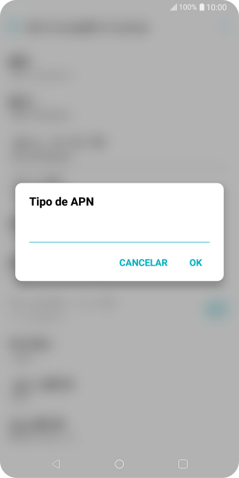 Digite default e pressione OK. Digite default e pressione OK.