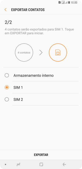 Pressione EXPORTAR. Pressione EXPORTAR.