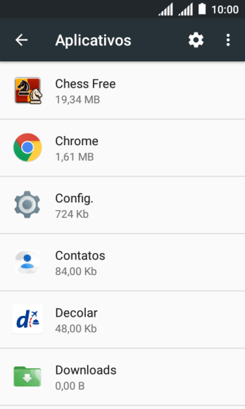 Pressione o app desejado. Pressione o app desejado.