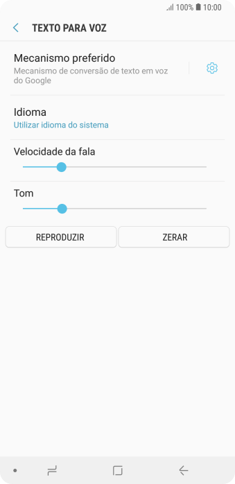 Pressione o ícone de configurações, e siga as instruções da tela para selecionar as configurações desejadas. Pressione o ícone de configurações, e siga as instruções da tela para selecionar as configurações desejadas.