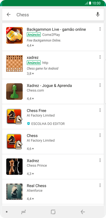 Pressione o app desejado. Pressione o app desejado.