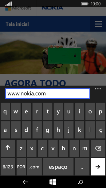 Digite o endereço da página desejada, e pressione a seta da direita. Digite o endereço da página desejada, e pressione a seta da direita.