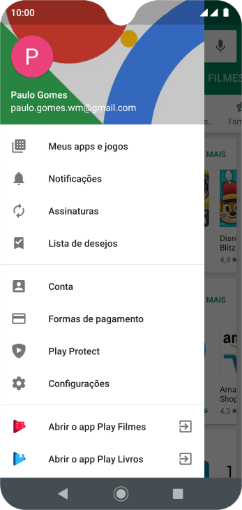 Pressione Configurações. Pressione Configurações.