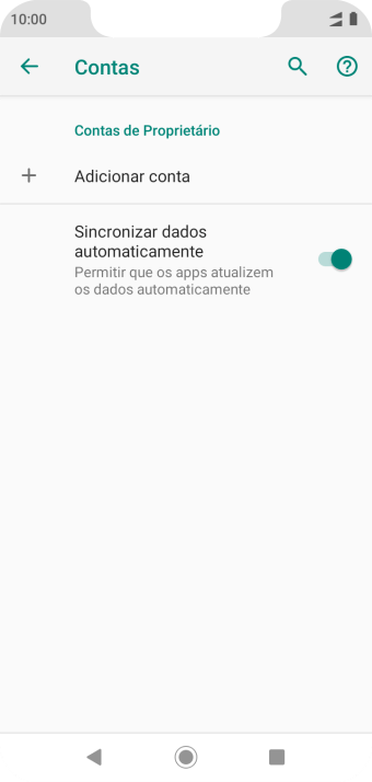 Pressione Adicionar conta. Pressione Adicionar conta.