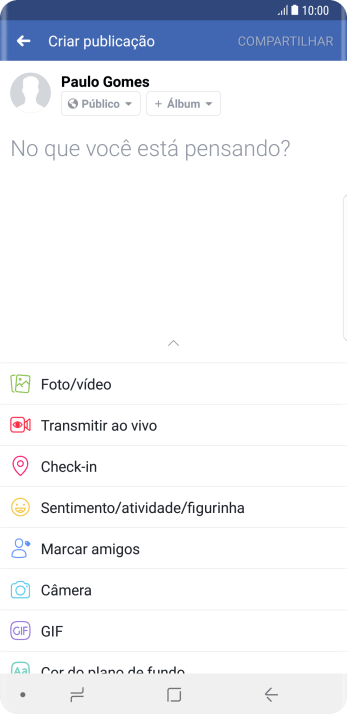 Pressione o campo de escrever, e digite o texto desejado. Pressione o campo de escrever, e digite o texto desejado.