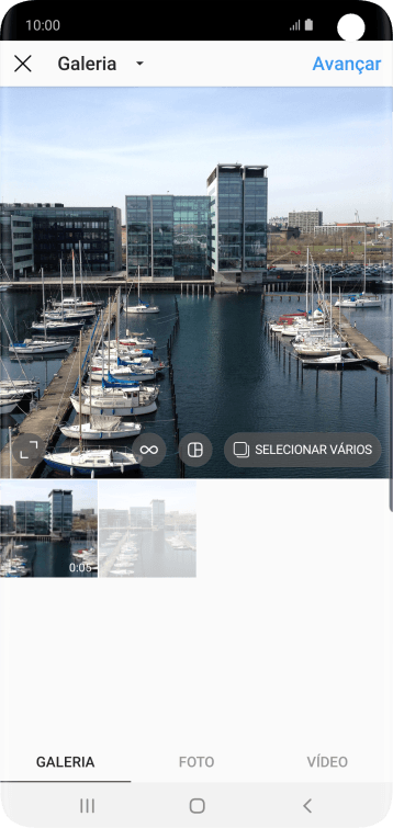 Pressione GALERIA, e navegue até a foto ou vídeo desejado. Pressione GALERIA, e navegue até a foto ou vídeo desejado.