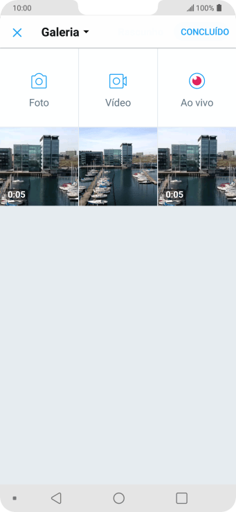Pressione a foto ou o vídeo desejado. Pressione a foto ou o vídeo desejado.