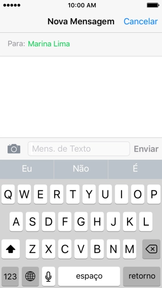 Pressione o campo de escrever, e escreva o texto da sua MMS. Pressione o campo de escrever, e escreva o texto da sua MMS.