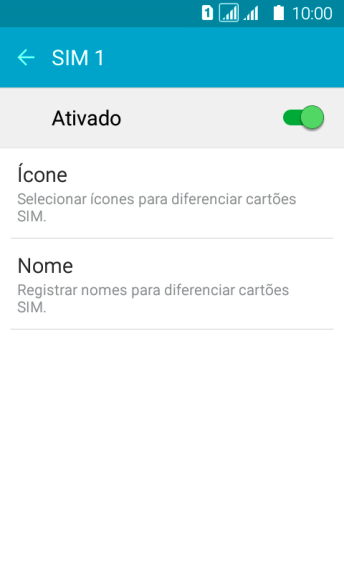 Pressione o indicador para ativar ou desativar o chip. Pressione o indicador para ativar ou desativar o chip.