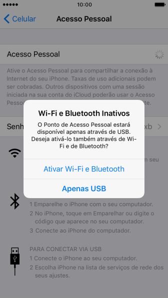 Pressione Ativar Wi-Fi e Bluetooth. Pressione Ativar Wi-Fi e Bluetooth.