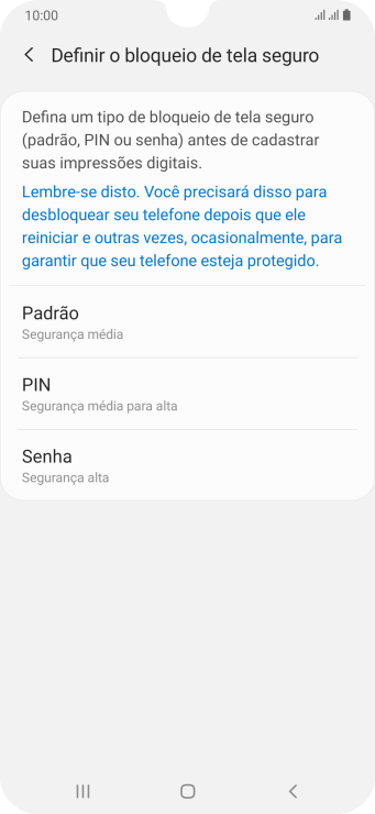 Pressione o código de bloqueio desejado, e siga as instruções da tela para criar um código extra. Pressione o código de bloqueio desejado, e siga as instruções da tela para criar um código extra.