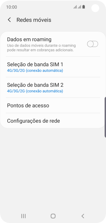 Pressione Pontos de acesso. Pressione Pontos de acesso.