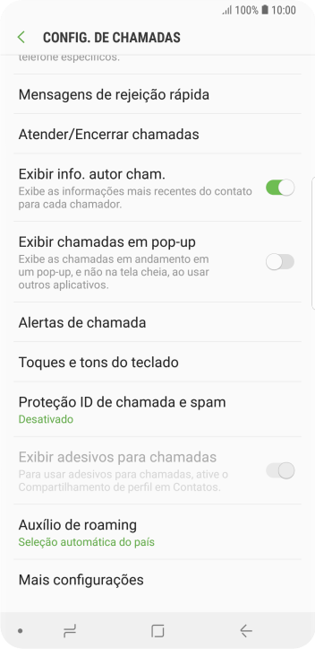 Pressione Mais configurações. Pressione Mais configurações.