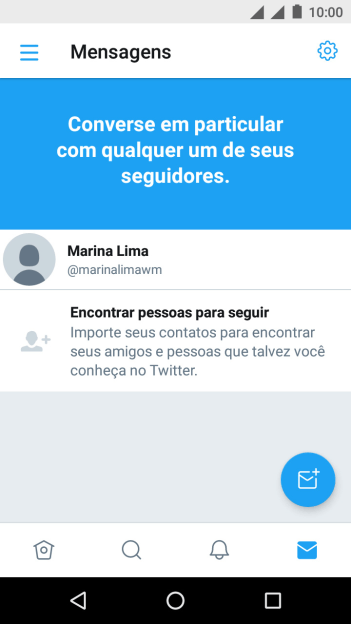 Pressione o ícone de nova mensagem. Pressione o ícone de nova mensagem.