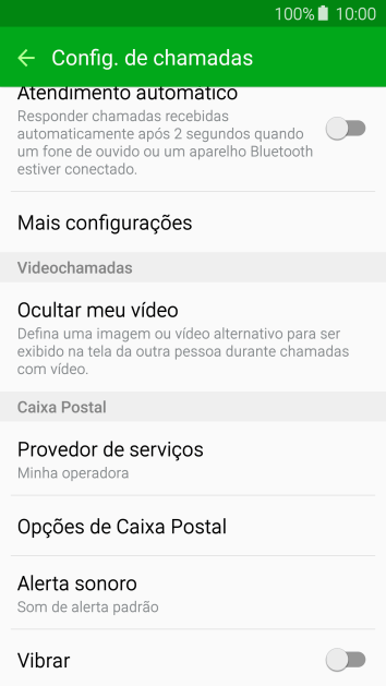 Pressione Opções de Caixa Postal. Pressione Opções de Caixa Postal.
