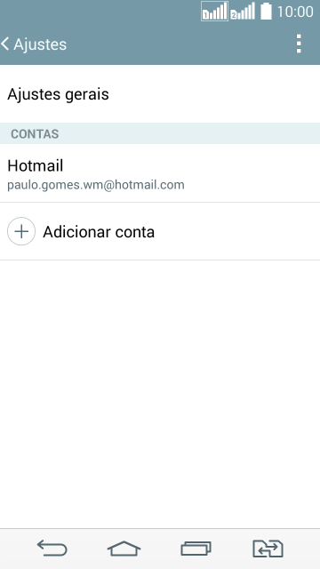 Pressione Adicionar conta. Pressione Adicionar conta.