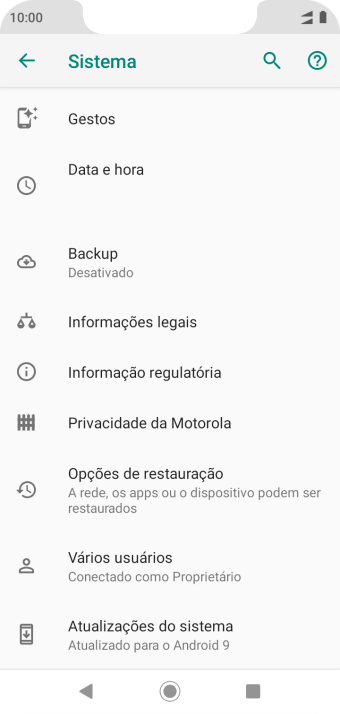 Pressione Opções de restauração. Pressione Opções de restauração.