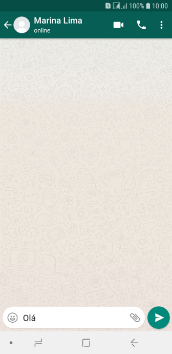 Escreva a mensagem desejada, e pressione o ícone de enviar. Escreva a mensagem desejada, e pressione o ícone de enviar.