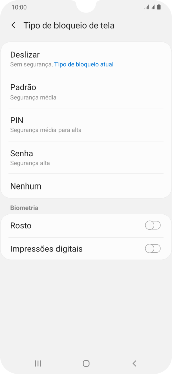 Pressione Impressões digitais. Pressione Impressões digitais.
