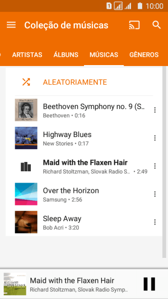Pressione o título da música abaixo na tela. Pressione o título da música abaixo na tela.
