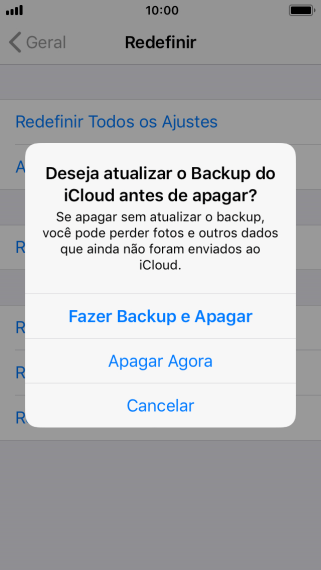 Pressione a configuração desejada. Pressione a configuração desejada.