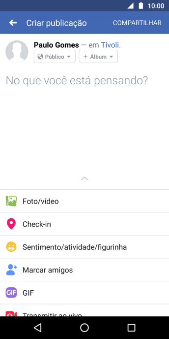 Pressione o campo de escrever, e digite o texto desejado. Pressione o campo de escrever, e digite o texto desejado.