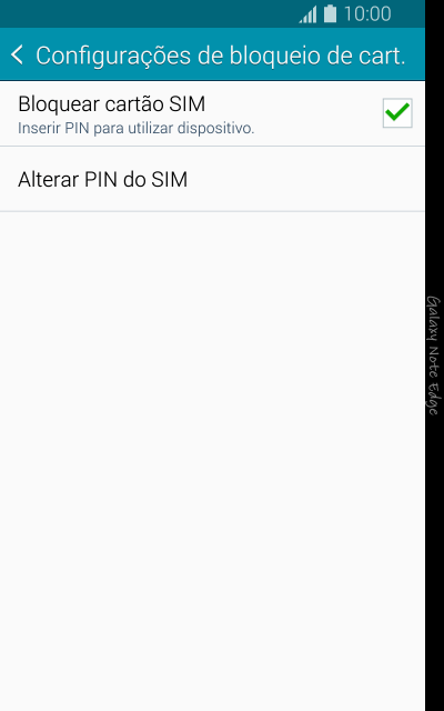 Pressione Bloquear cartão SIM para ativar ou desativar a função. Pressione Bloquear cartão SIM para ativar ou desativar a função.