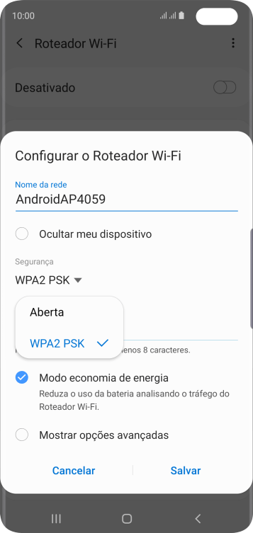 Pressione WPA2 PSK para proteger seu Roteador Wi-Fi com uma senha. Pressione WPA2 PSK para proteger seu Roteador Wi-Fi com uma senha.