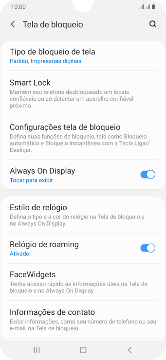 Pressione Tipo de bloqueio de tela, e insira o código de bloqueio extra que você criou anteriormente. Pressione Tipo de bloqueio de tela, e insira o código de bloqueio extra que você criou anteriormente.