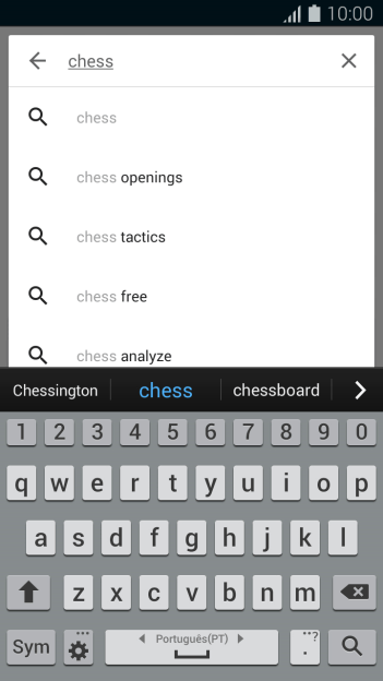 Insira o nome ou assunto do app desejado, e pressione o ícone de busca. Insira o nome ou assunto do app desejado, e pressione o ícone de busca.