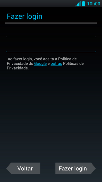 Pressione Fazer login. Pressione Fazer login.