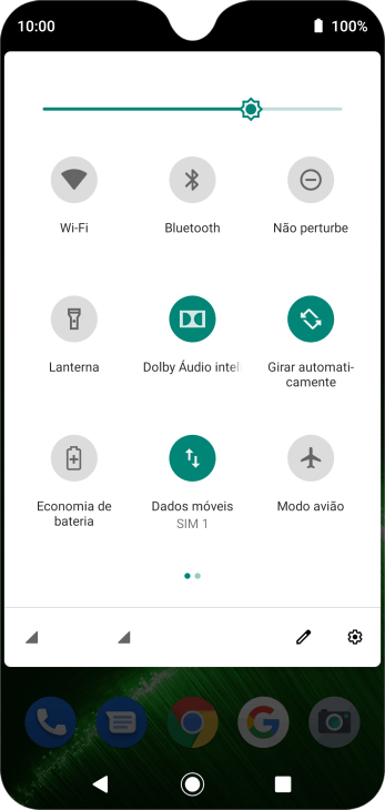 Pressione o ícone de configurações. Pressione o ícone de configurações.