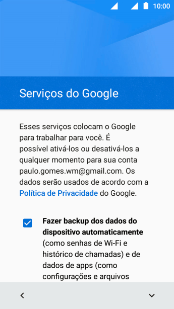 Siga as instruções na tela para transferir conteúdo do outro aparelho e finalizar a ativação do celular. Siga as instruções na tela para transferir conteúdo do outro aparelho e finalizar a ativação do celular.