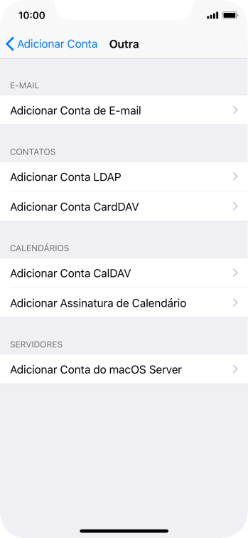 Pressione Adicionar Conta de E-mail. Pressione Adicionar Conta de E-mail.