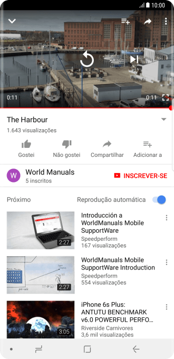 Pressione a tecla de início para finalizar e voltar à tela inicial. Pressione a tecla de início para finalizar e voltar à tela inicial.