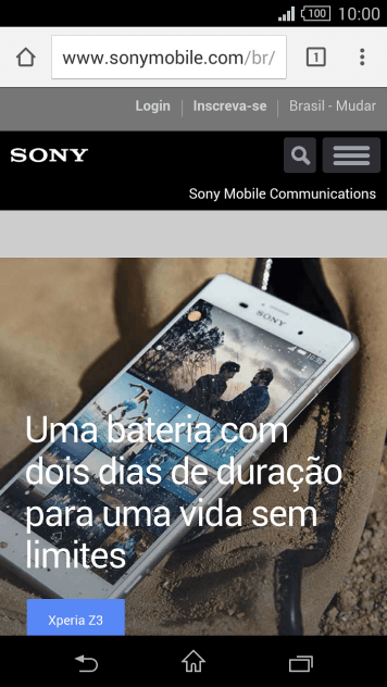 Pressione a barra de endereço. Pressione a barra de endereço.