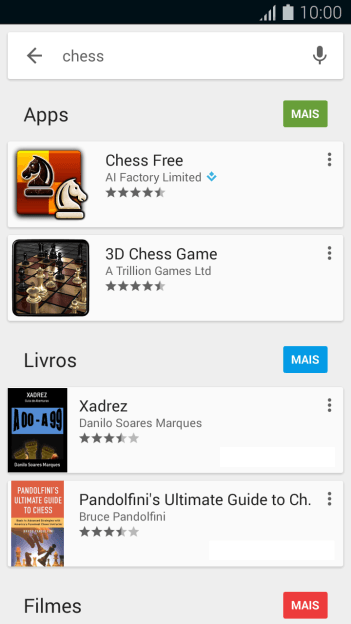 Pressione o app desejado. Pressione o app desejado.