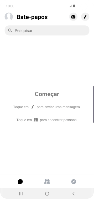 Pressione o ícone de nova mensagem. Pressione o ícone de nova mensagem.