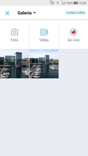 Pressione a foto ou o vídeo desejado. Pressione a foto ou o vídeo desejado.