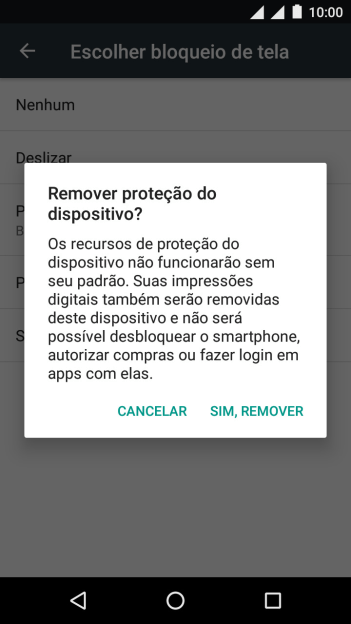 Pressione SIM, REMOVER. Pressione SIM, REMOVER.