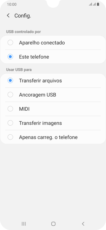 Pressione Transferir arquivos para ativar a função. Pressione Transferir arquivos para ativar a função.