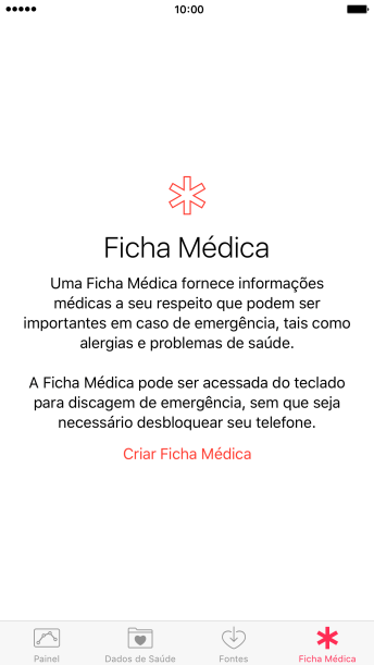 Pressione Criar Ficha Médica. Pressione Criar Ficha Médica.