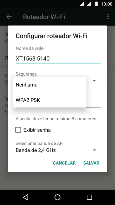 Pressione WPA2 PSK para proteger seu Roteador Wi-Fi com uma senha. Pressione WPA2 PSK para proteger seu Roteador Wi-Fi com uma senha.