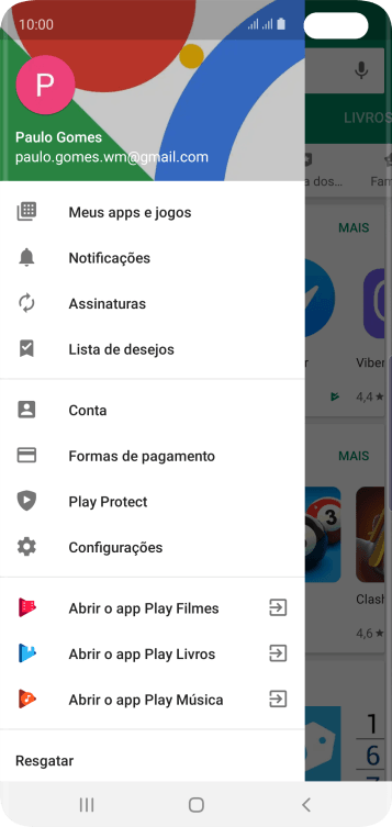 Pressione Configurações. Pressione Configurações.