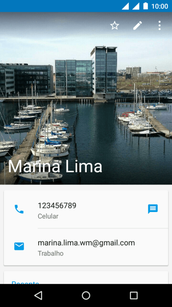 Pressione o ícone de redigir o contato. Pressione o ícone de redigir o contato.