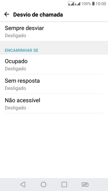 Pressione o tipo de encaminhamento desejado. Pressione o tipo de encaminhamento desejado.