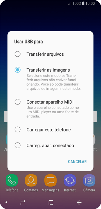 Pressione Transferir arquivos para ativar a função. Pressione Transferir arquivos para ativar a função.
