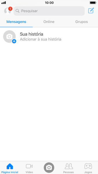 Pressione o ícone de nova mensagem. Pressione o ícone de nova mensagem.