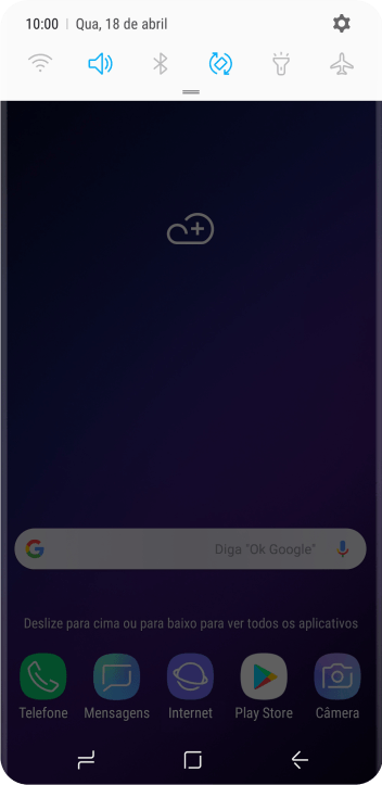 Pressione o ícone de configurações. Pressione o ícone de configurações.