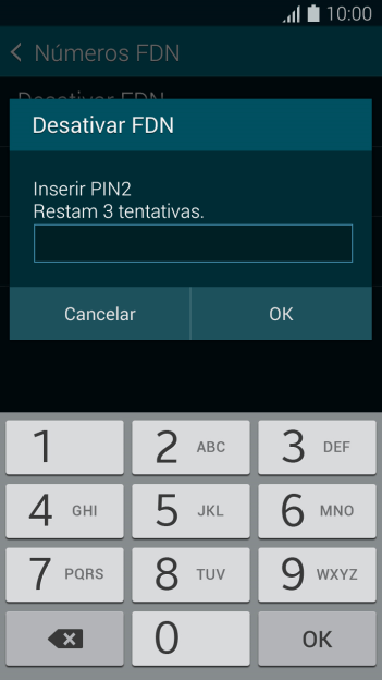 Digite o código PIN2, e pressione OK. Digite o código PIN2, e pressione OK.